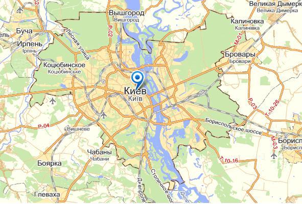 Киев на карте