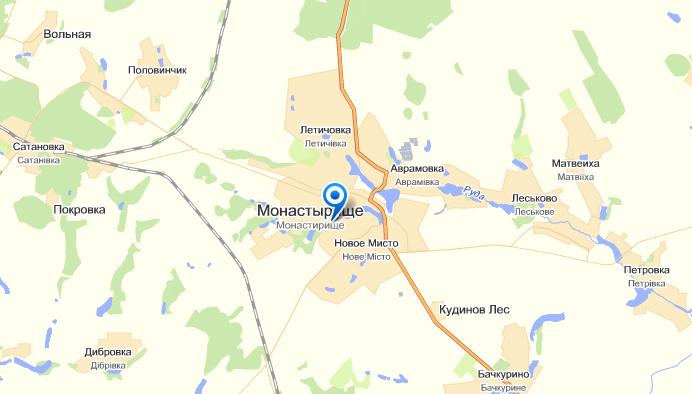 Монастырище на карте