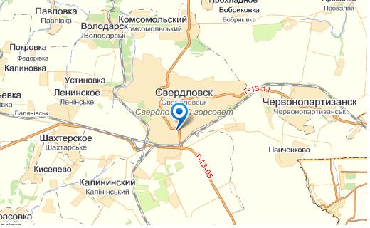 Свердловск на карте
