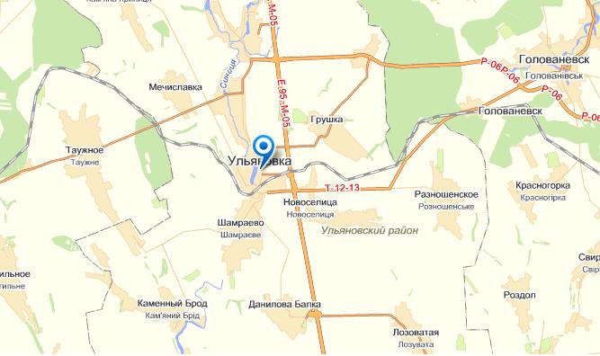 Ульяновка на карте