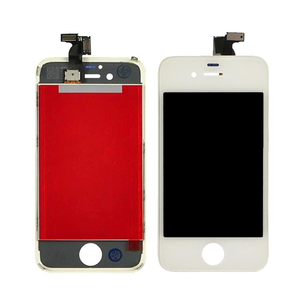 Дисплей Apple iPhone 4, белый | с тачскрином, High Copy | дисплейный модуль, экран