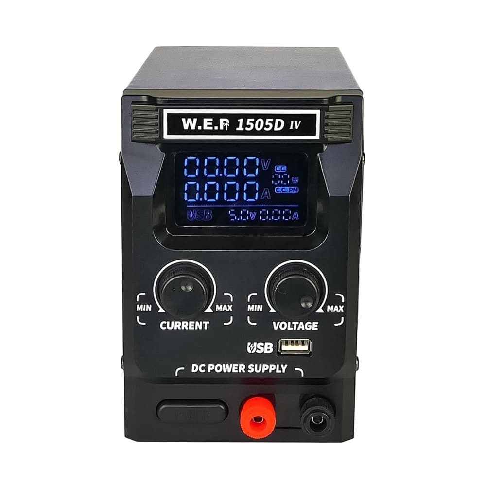 Блок питания WEP 1505D-IV, 15V, 5A, импульсный, с цифровой индикацией (V/A/W), USB fast charge