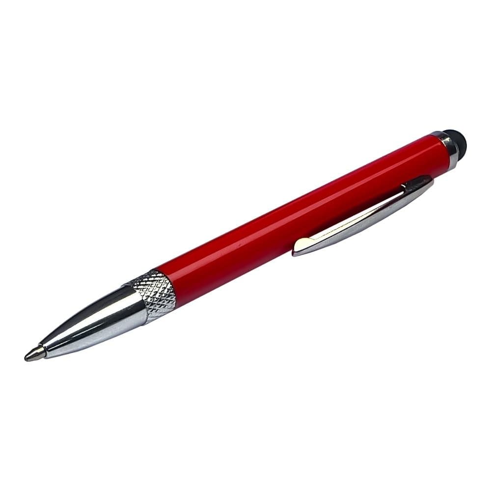 Стилус емкостный, с выдвижной шариковой ручкой, металлический, красный