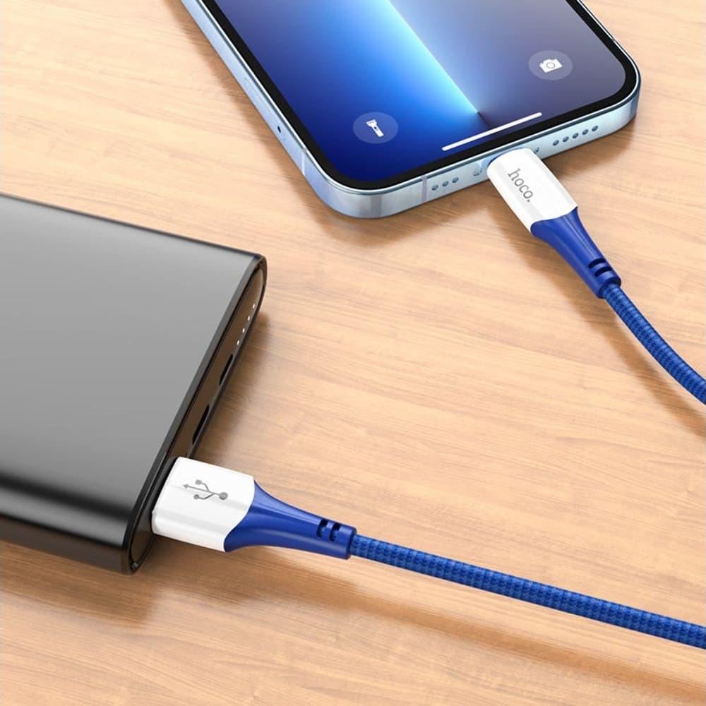 USB-кабель Hoco X70, Lightning, 2.4 А, 100 см, синий