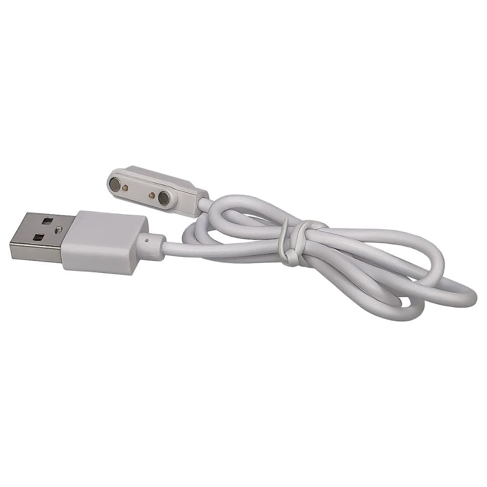 USB-кабель смарт-часов, магнитный, 2 pin, 7.8 x 14.3 мм, белый