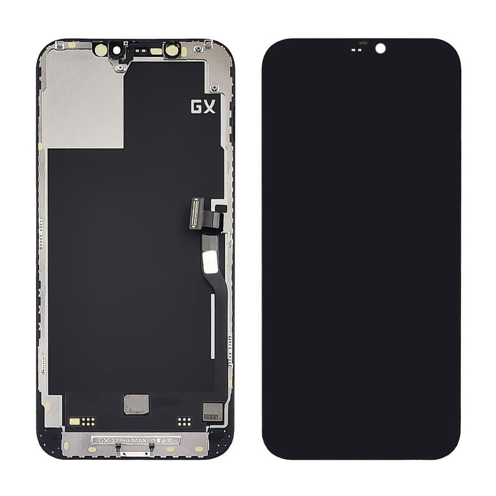 Дисплей Apple iPhone 12 Pro Max, черный | с тачскрином | High Copy, HARD OLED, GX, в фирменной коробке | дисплейный модуль, экран, монитор