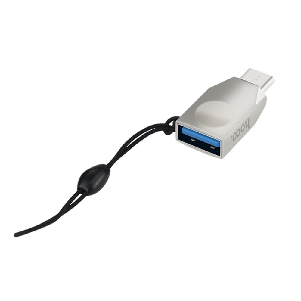 OTG-переходник Hoco UA9, Type-C на USB 3.0 (F), серебристый
