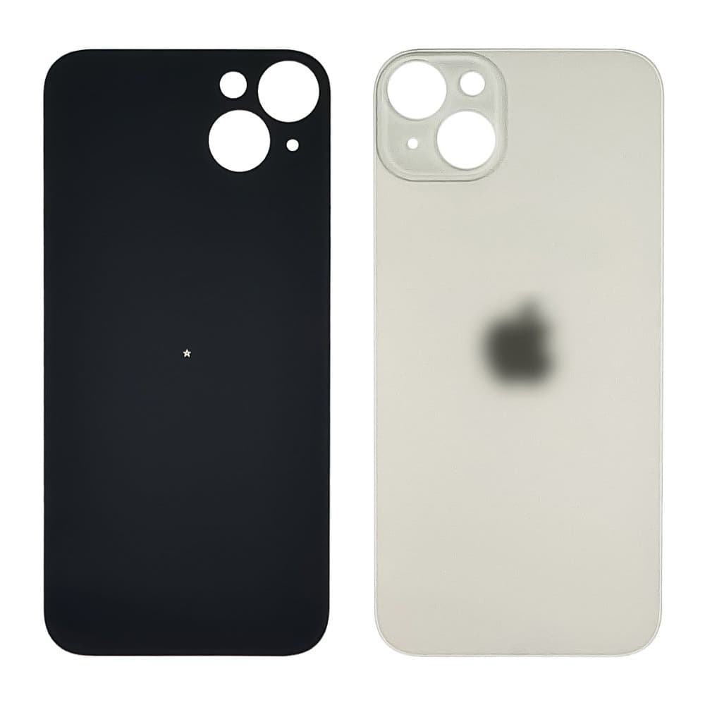 Задняя крышка Apple iPhone 14 Plus, белая, Starlight, не нужно снимать стекло камеры, big hole, Original (PRC) | корпус, панель аккумулятора, АКБ, батареи