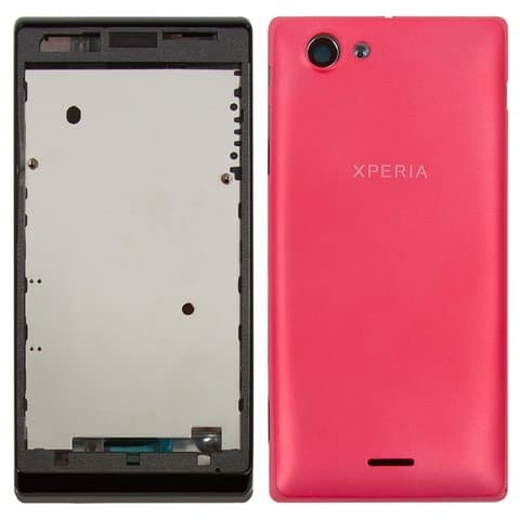 Корпус Sony ST26i Xperia J, розовый, Original (PRC), (панель, панели)