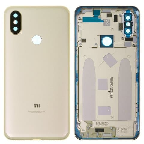 Задняя крышка Xiaomi Mi 6X, Mi A2, M1804D2SG, M1804D2SI, золотистая, Original (PRC) | корпус, панель аккумулятора, АКБ, батареи