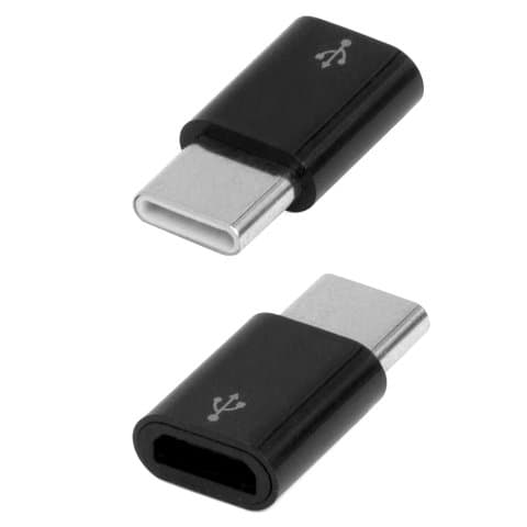 Адаптер, Micro-USB на Type-C, черный
