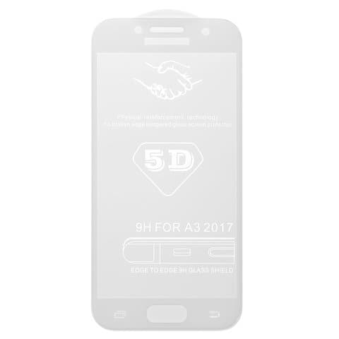 Закаленное защитное стекло Samsung SM-A320 Galaxy A3 (2017), белое, совместимо с чехлом