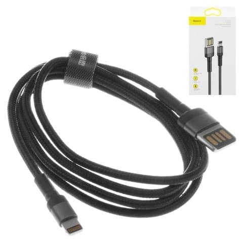 USB-кабель Baseus, Lightning, 100 см, в нейлоновой оплетке, 2.4 А, черный, #CALKLF-GG1