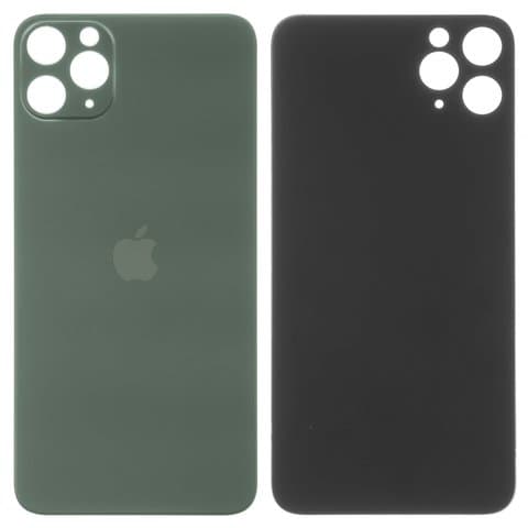 Задняя крышка Apple iPhone 11 Pro Max, зеленая, Matte Midnight Green, нужно снимать стекло камеры, small hole, Original (PRC) | корпус, панель аккумулятора, АКБ, батареи