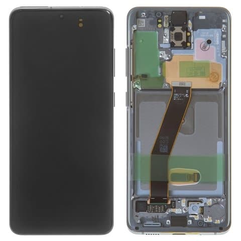 Дисплей Samsung SM-G980 Galaxy S20, SM-G981 Galaxy S20 5G, черный, Cosmic Grey | с тачскрином | с передней панелью | Original (PRC), AMOLED | дисплейный модуль, экран