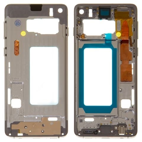 Рамка (основа) крепления дисплея Samsung SM-G973 Galaxy S10, белая, Original (PRC)