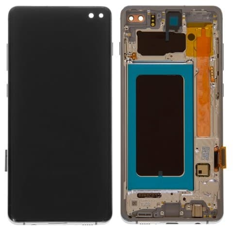 Дисплей Samsung SM-G975 Galaxy S10 Plus, белый | с тачскрином | с передней панелью | Original (реновация) | дисплейный модуль, экран