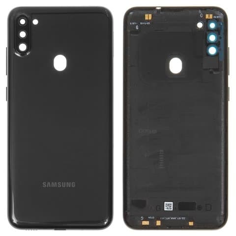 Корпус Samsung SM-A115 Galaxy A11, черный, со стеклом камеры