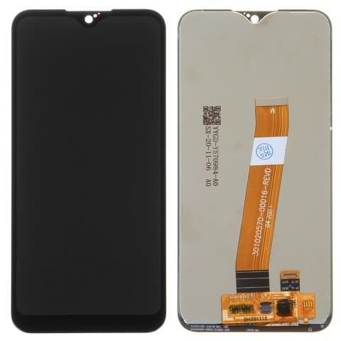 Дисплей Samsung SM-A015 Galaxy A01, черный | с тачскрином | Original (реновация), с широким коннектором | дисплейный модуль, экран, монитор