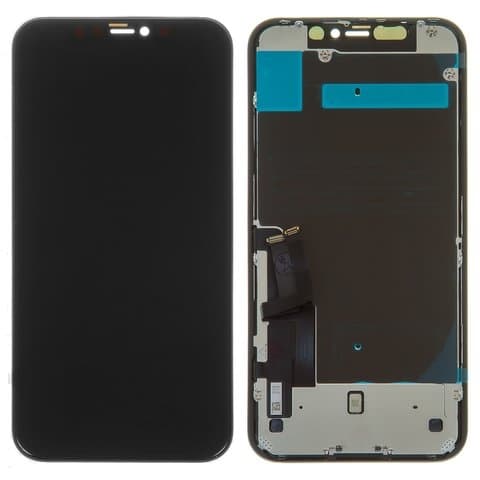 Дисплей Apple iPhone 11, черный | с тачскрином | Original (реновация), IPS | дисплейный модуль, экран, монитор