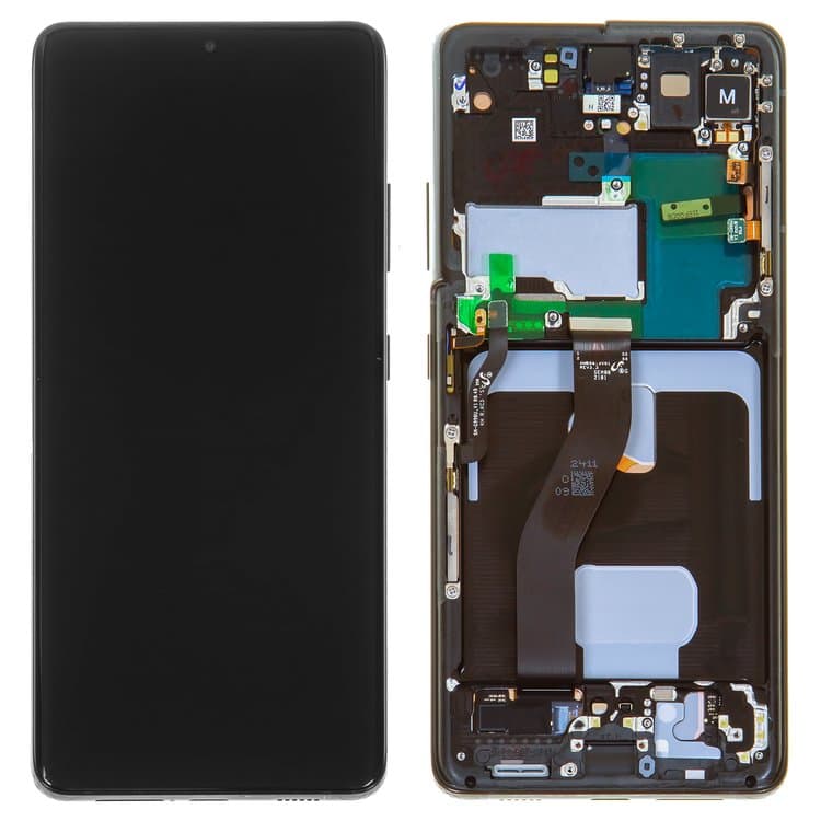 Дисплей Samsung SM-G998 Galaxy S21 Ultra 5G, черный, Phantom Black | с тачскрином | с передней панелью | Original (PRC) | дисплейный модуль, экран, монитор