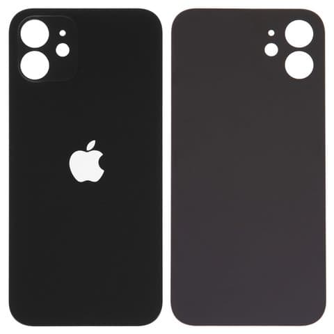 Задняя крышка Apple iPhone 12, черная, не нужно снимать стекло камеры, big hole, Original (PRC) | корпус, панель аккумулятора, АКБ, батареи