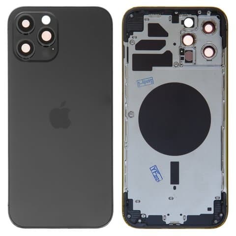 Корпус Apple iPhone 12 Pro Max, серый, Graphite, с держателем SIM-карты, с боковыми кнопками