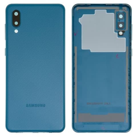 Задняя крышка Samsung SM-A022 Galaxy A02, синяя, со стеклом камеры, Original (PRC) | корпус, панель аккумулятора, АКБ, батареи
