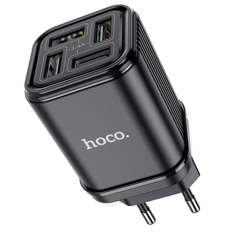 Сетевое зарядное устройство Hoco C84A, 4 USB, 3.4 А, черное