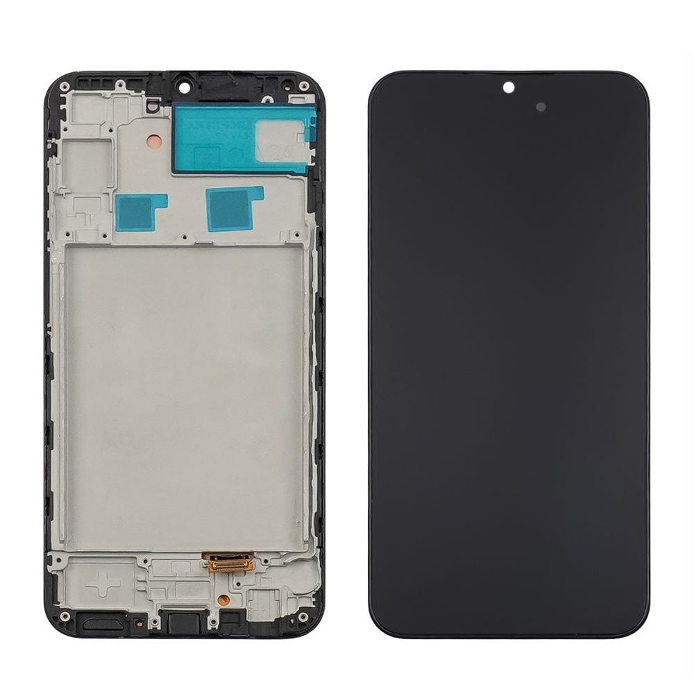 Дисплей Samsung SM-A245 Galaxy A24, черный | с тачскрином | с передней панелью | High Copy, OLED, с широким ободком | дисплейный модуль, экран, монитор