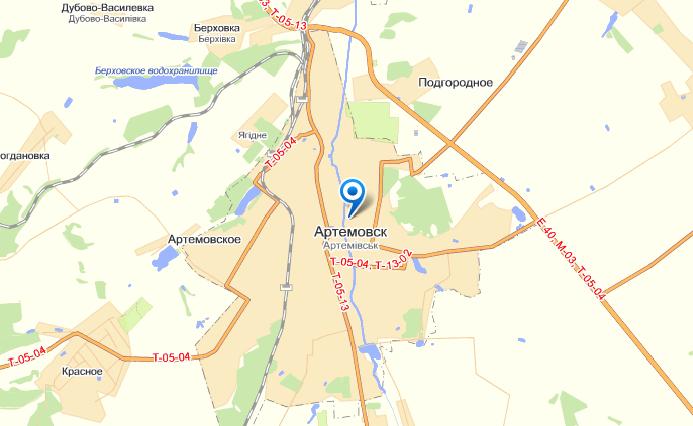 Артемовск на карте