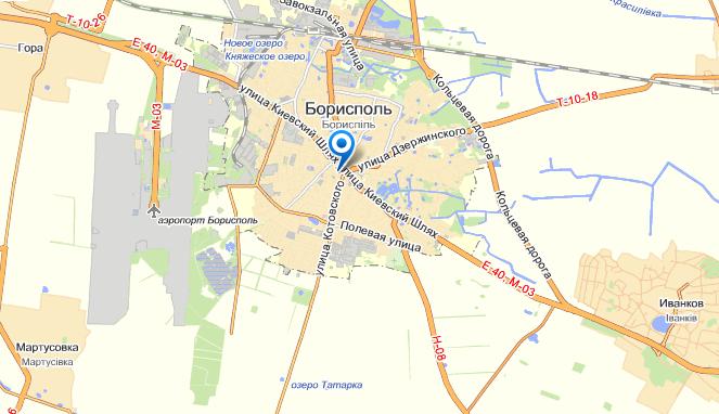 Борисполь на карте