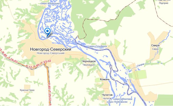 Карта северска с домом. Новгород-Северский на карте.