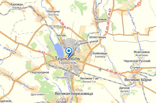 Тернополь на карте