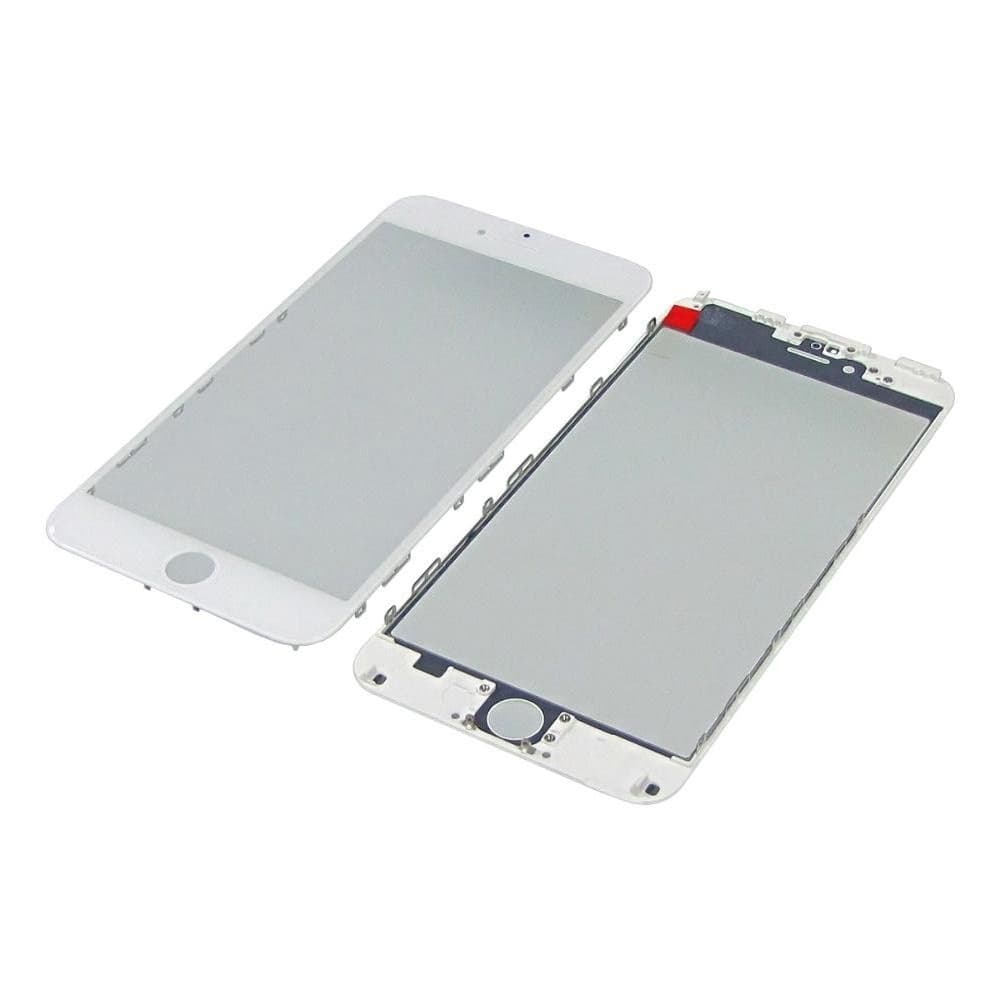 Стекло дисплея Apple iPhone 6 Plus, белое, с рамкой, с OCA-пленкой, High Copy | стекло тачскрина