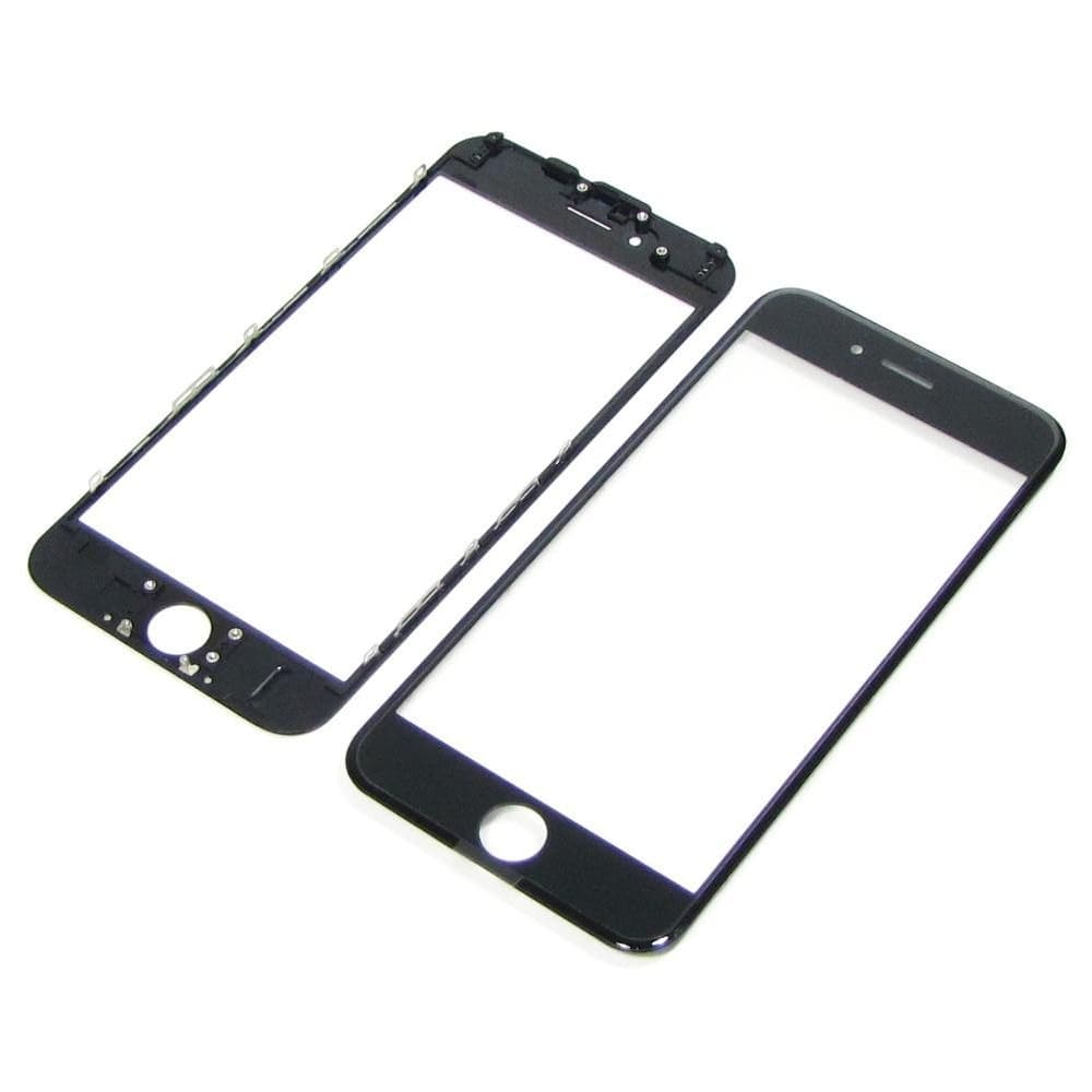 Стекло дисплея Apple iPhone 6, черное, с OCA-пленкой, с рамкой, с OCA-пленкой, High Copy | стекло тачскрина