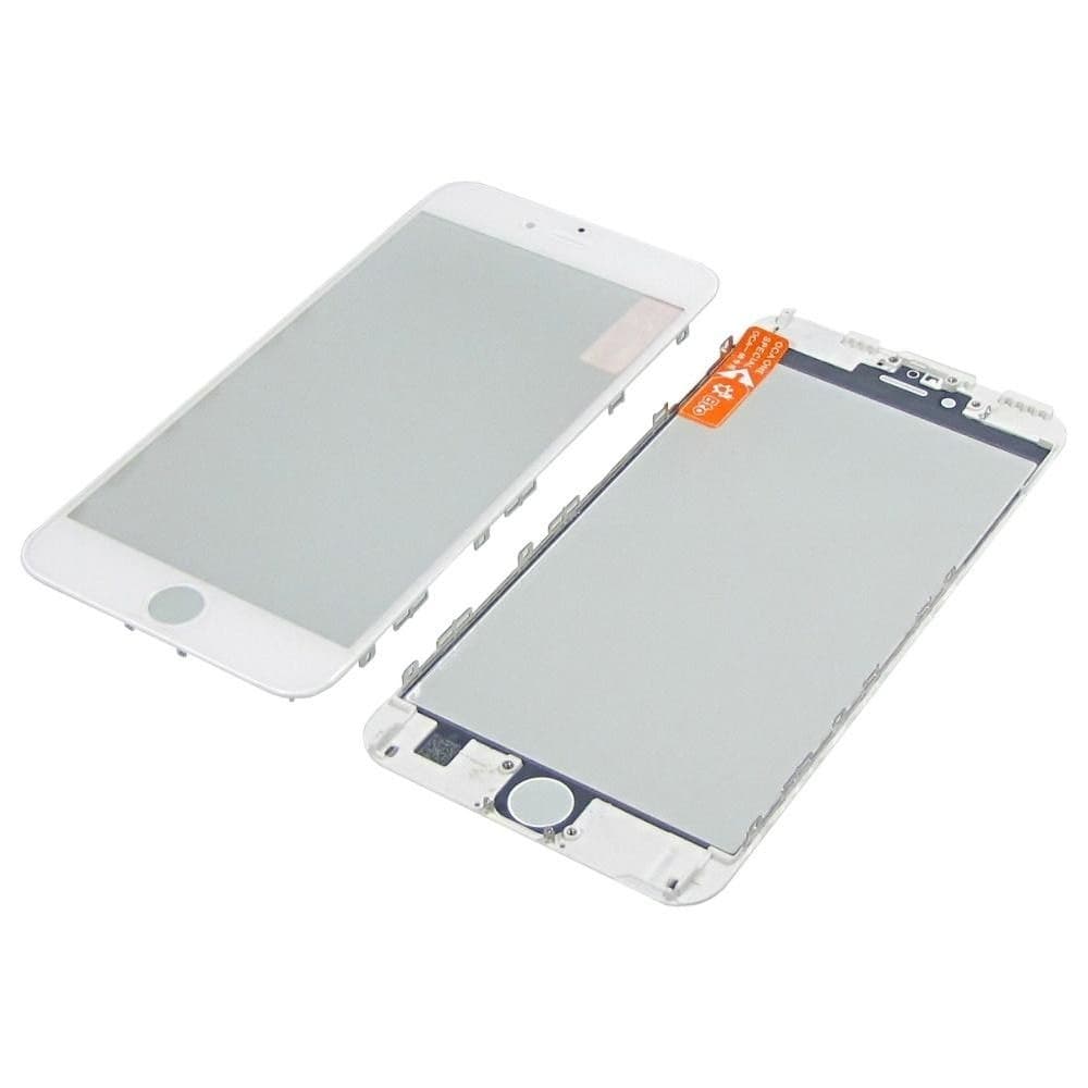 Стекло дисплея Apple iPhone 6S Plus, белое, с рамкой, с OCA-пленкой, High Copy | стекло тачскрина