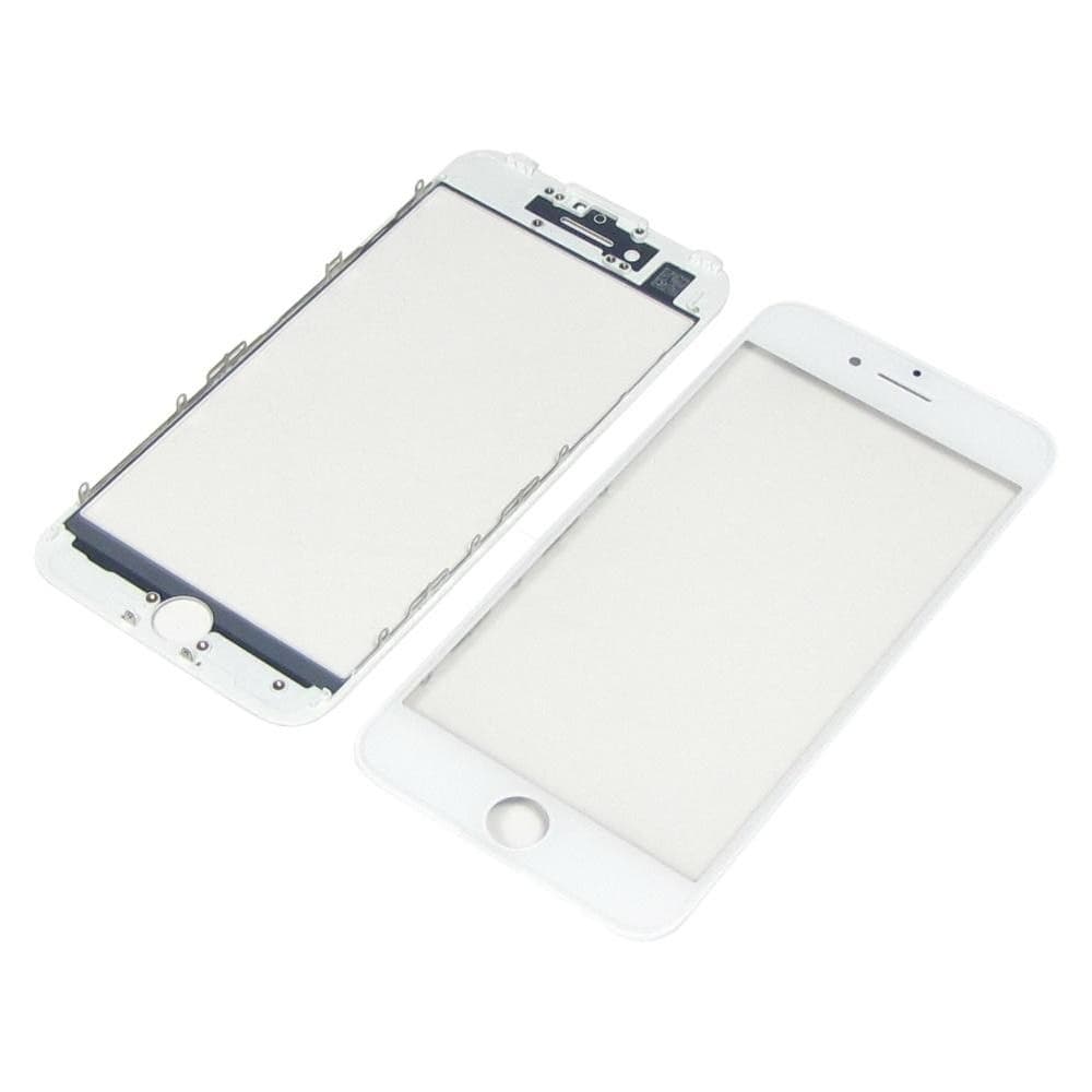 Стекло дисплея Apple iPhone 7, белое, с рамкой, с OCA-пленкой, High Copy | стекло тачскрина