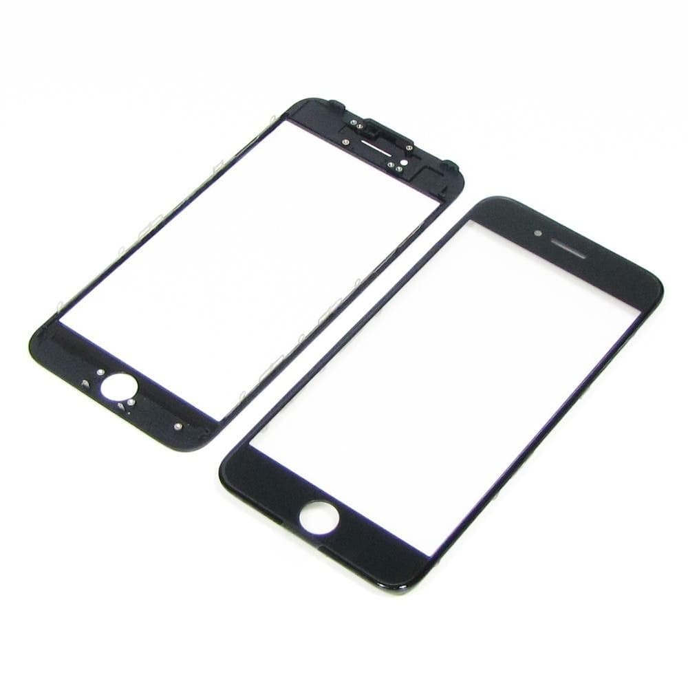 Стекло дисплея Apple iPhone 7, черное, с OCA-пленкой, с рамкой, с OCA-пленкой, High Copy | стекло тачскрина