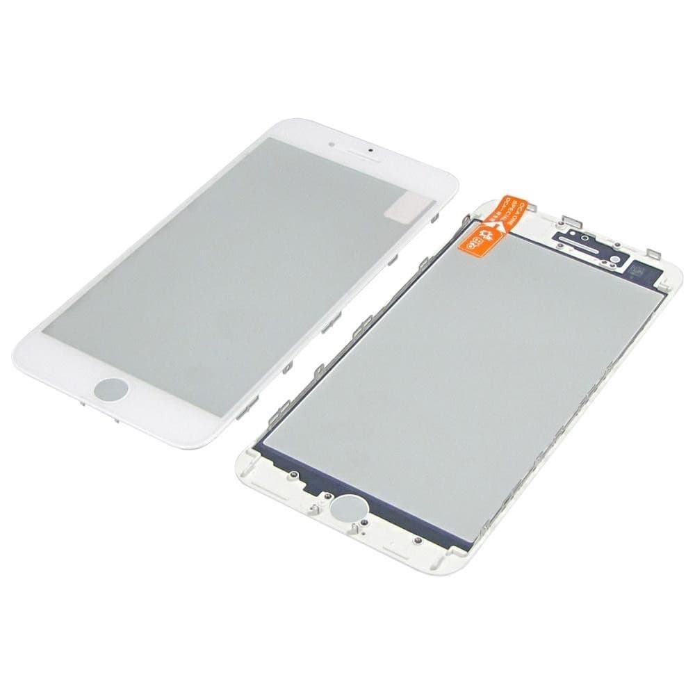Стекло дисплея Apple iPhone 8 Plus, белое, с рамкой, с OCA-пленкой, High Copy | стекло тачскрина