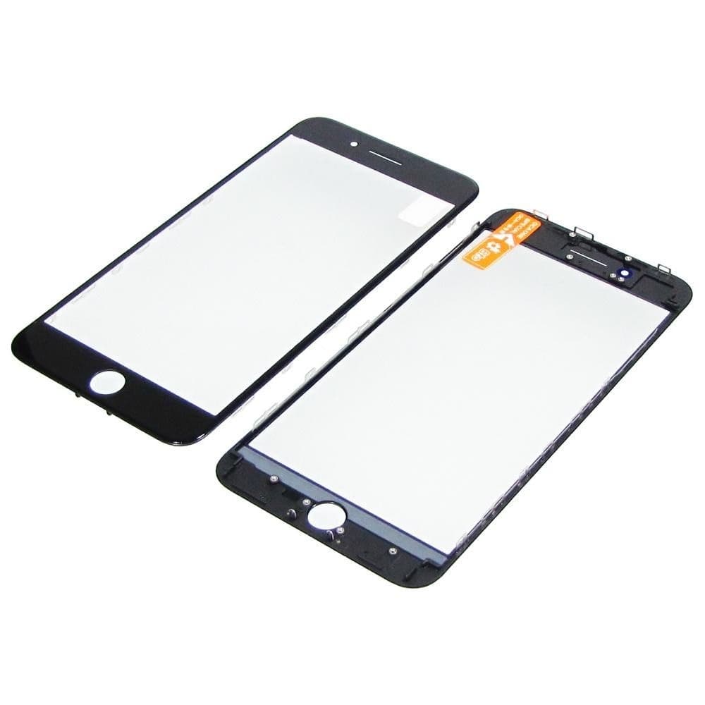 Стекло дисплея Apple iPhone 8 Plus, черное, с OCA-пленкой, с рамкой, High Copy | стекло тачскрина