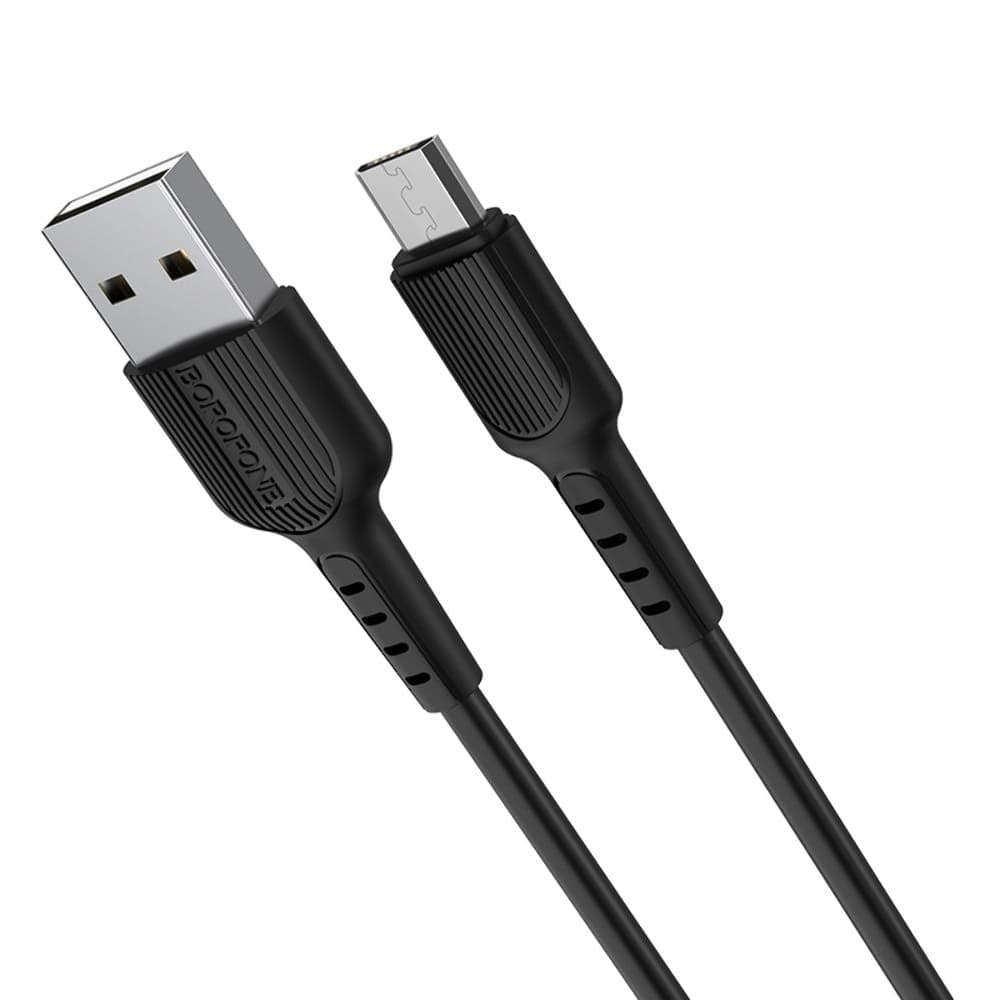 USB-кабель Borofone BX16, Micro-USB, 2.4 А, 100 см, чорний