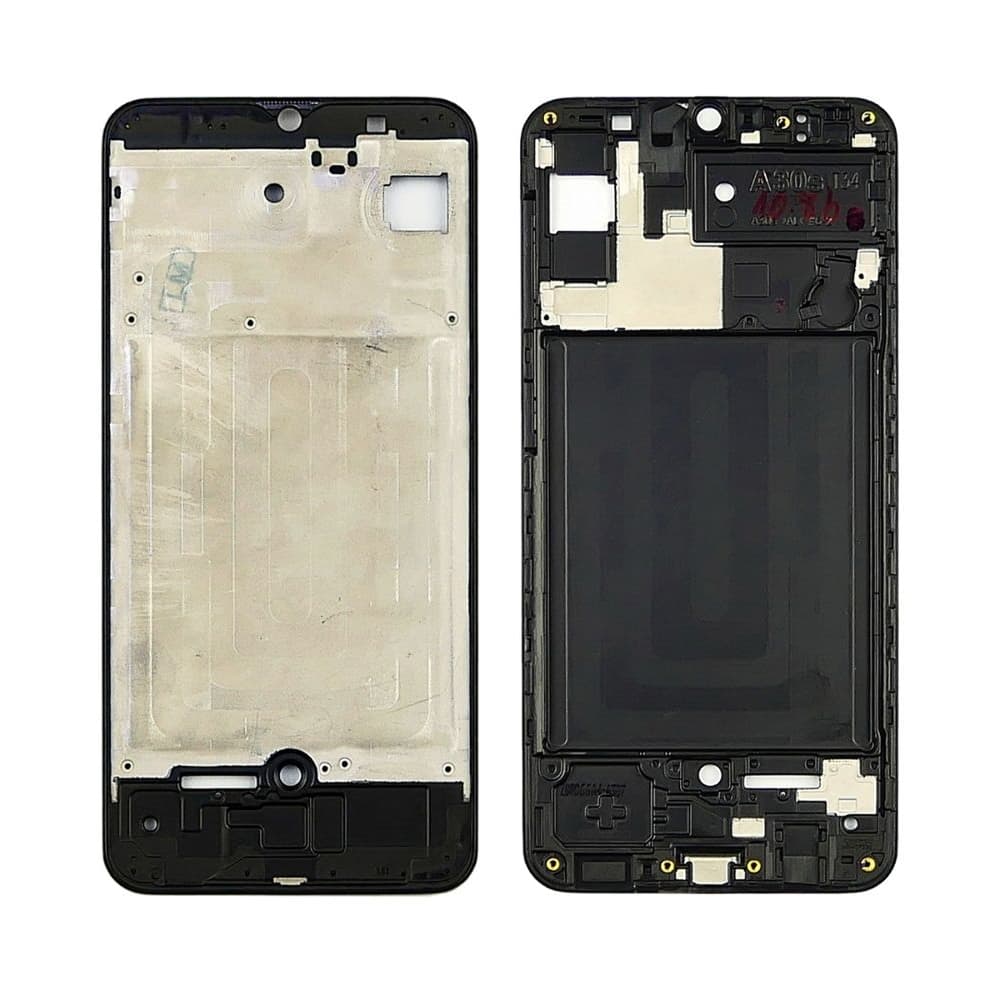 Рамка (основа) крепления дисплея Samsung SM-A307 Galaxy A30s, черная, Original (PRC)