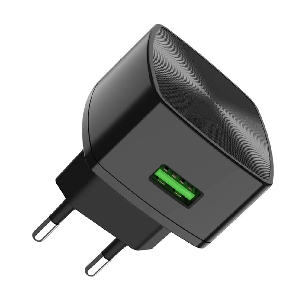 Сетевое зарядное устройство Hoco C70A, 1 USB, 3.0 А, 18 Вт, Quick Charge 3.0, черное