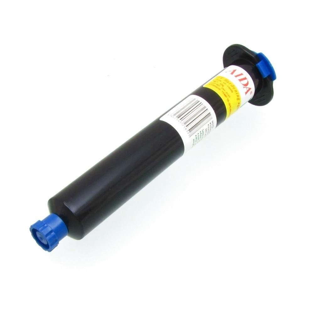 Клей LOCA AIDA TP-1000N, 50 г, в черном шприце, для склеивания дисплейного модуля под ультрафиолетом | ультрафиолетовый клей