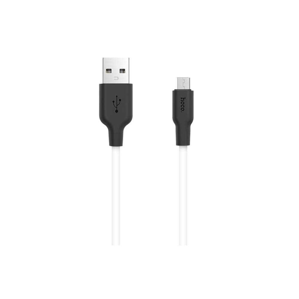 USB-кабель Hoco X21, Micro-USB, 100 см, силиконовый, 2.0 А, білий