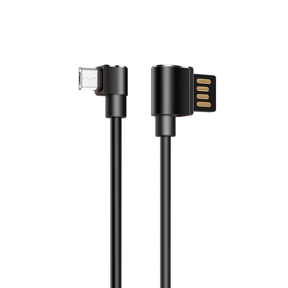 USB-кабель Hoco U37, Micro-USB, 120 см, Г-образный, 2.4 А, чорний