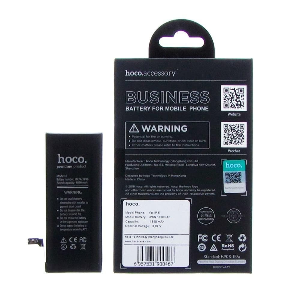 Акумулятор Apple iPhone 6, Hoco | 3-12 міс. гарантії | АКБ, батарея, аккумулятор