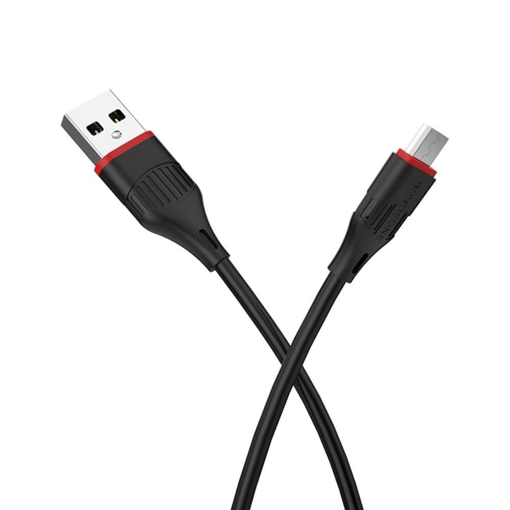 USB-кабель Borofone BX17, Micro-USB, 2.4 А, 100 см, черный