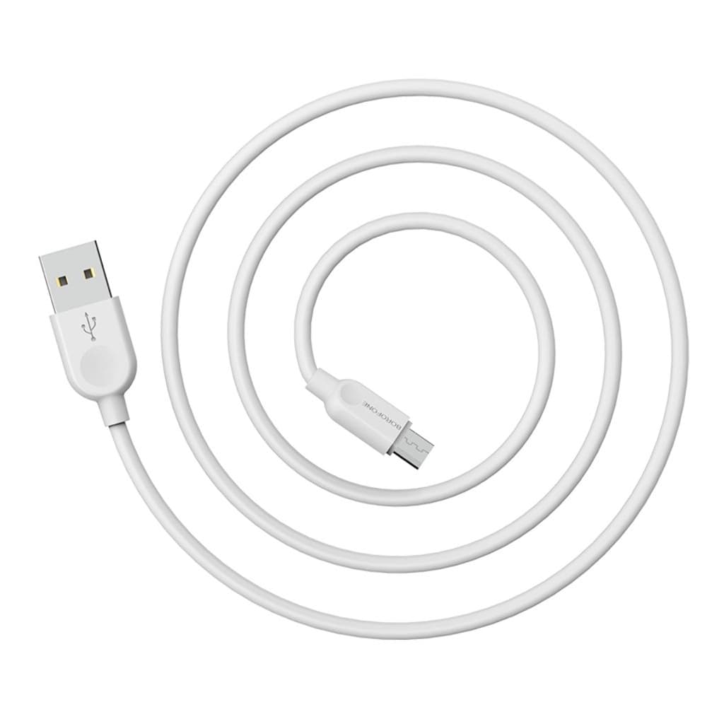 USB-кабель Borofone BX14, Micro-USB, 2.4 А, 200 см, білий